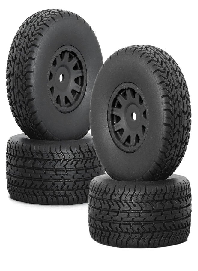 Gueiddi RC Car Tires Wheel, Rubber Tires and Plastic Wheel for 1/18 ARRMA Typhon GROM (1/14 Black) - Image 1